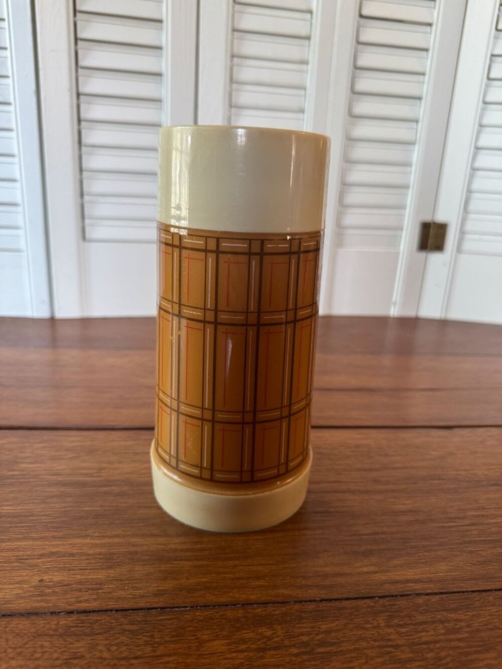 Vintage Aladdin Best-Buy Plaid Thermos Bottle With Cup & Stopper